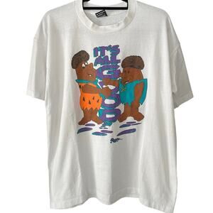 Vintage 90s Flintstones Barney + Fred Black Culture Single Stitch Shirt Adult XL